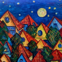 Moon-over-The-Town-_-Mixed-media-on-Canvas-30x40-_-Sao-Paulo,-Brazil -2003