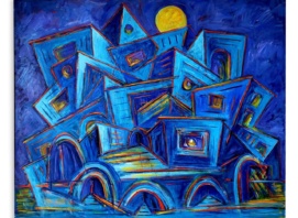 Blue Village - Acrylic on canvas - 40x48 - Sao Paulo Brazil  2012 
